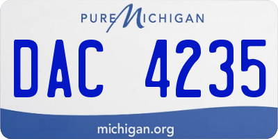 MI license plate DAC4235