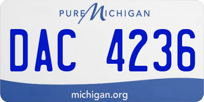 MI license plate DAC4236