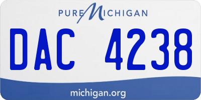 MI license plate DAC4238