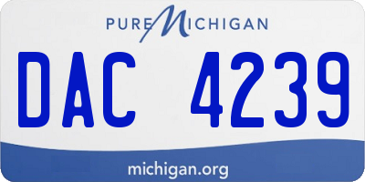 MI license plate DAC4239