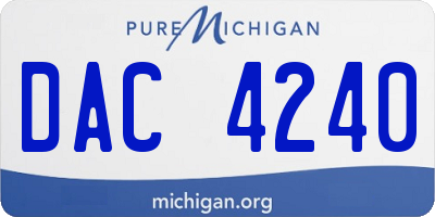 MI license plate DAC4240