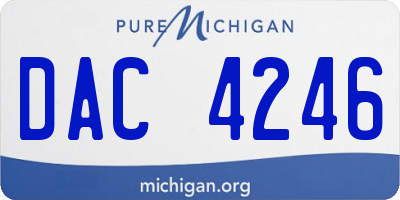 MI license plate DAC4246