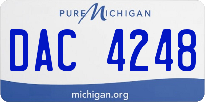 MI license plate DAC4248