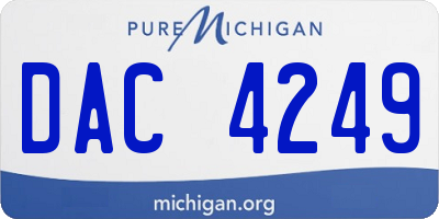 MI license plate DAC4249