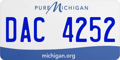 MI license plate DAC4252