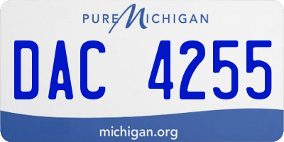 MI license plate DAC4255