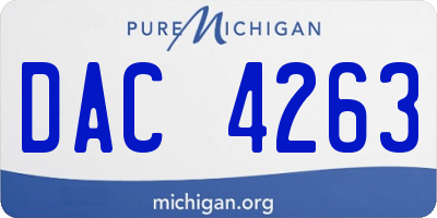 MI license plate DAC4263
