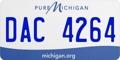 MI license plate DAC4264