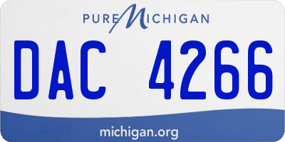 MI license plate DAC4266