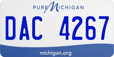 MI license plate DAC4267