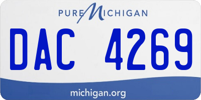 MI license plate DAC4269