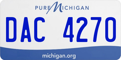 MI license plate DAC4270