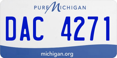 MI license plate DAC4271