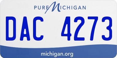 MI license plate DAC4273