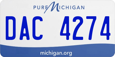 MI license plate DAC4274