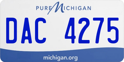 MI license plate DAC4275