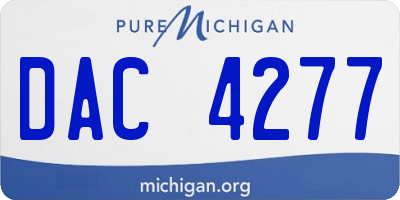 MI license plate DAC4277