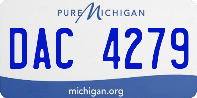 MI license plate DAC4279