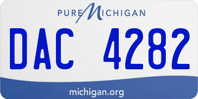 MI license plate DAC4282