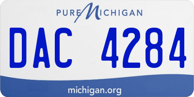 MI license plate DAC4284
