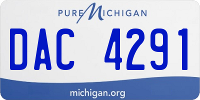 MI license plate DAC4291