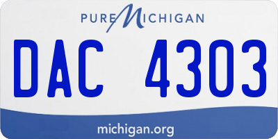 MI license plate DAC4303