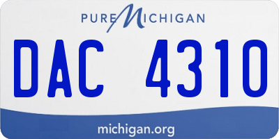 MI license plate DAC4310