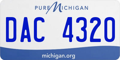 MI license plate DAC4320