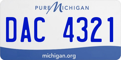 MI license plate DAC4321