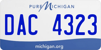 MI license plate DAC4323