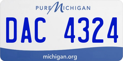 MI license plate DAC4324