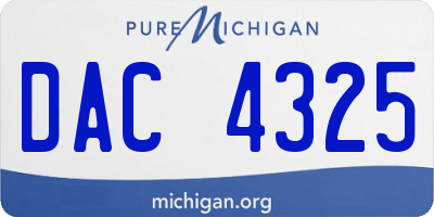 MI license plate DAC4325