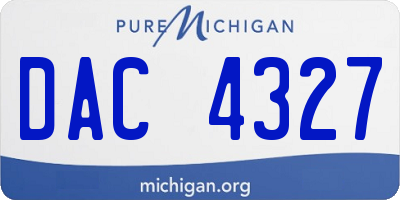 MI license plate DAC4327