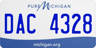 MI license plate DAC4328