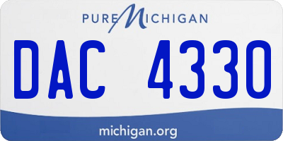 MI license plate DAC4330