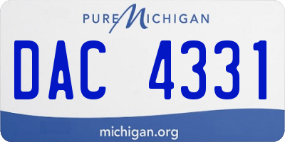 MI license plate DAC4331