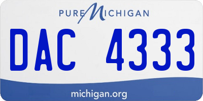 MI license plate DAC4333