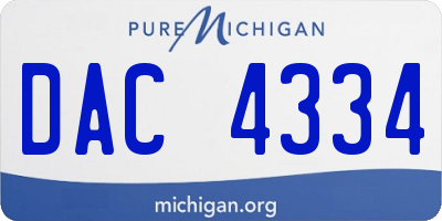 MI license plate DAC4334