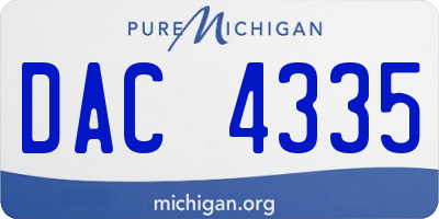 MI license plate DAC4335