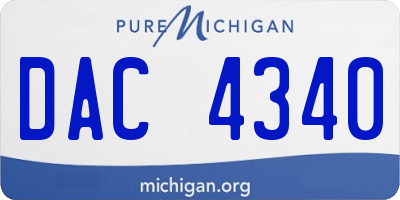 MI license plate DAC4340