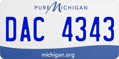 MI license plate DAC4343