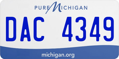 MI license plate DAC4349