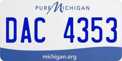 MI license plate DAC4353