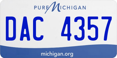 MI license plate DAC4357