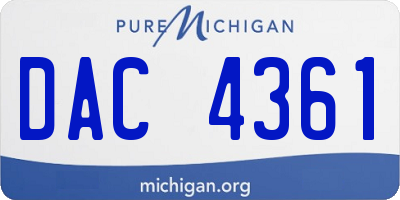 MI license plate DAC4361