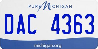 MI license plate DAC4363