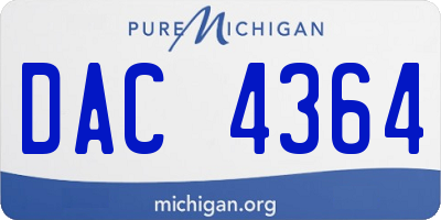 MI license plate DAC4364