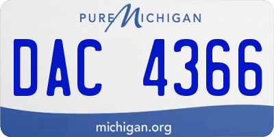 MI license plate DAC4366