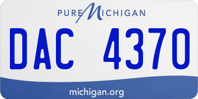 MI license plate DAC4370