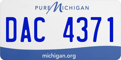 MI license plate DAC4371